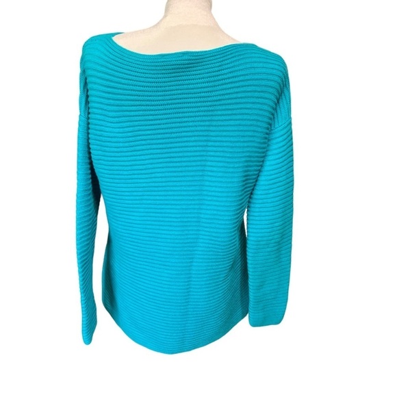 Vince Camuto women's size blue small knit sweater with pockets - Picture 2 of 8